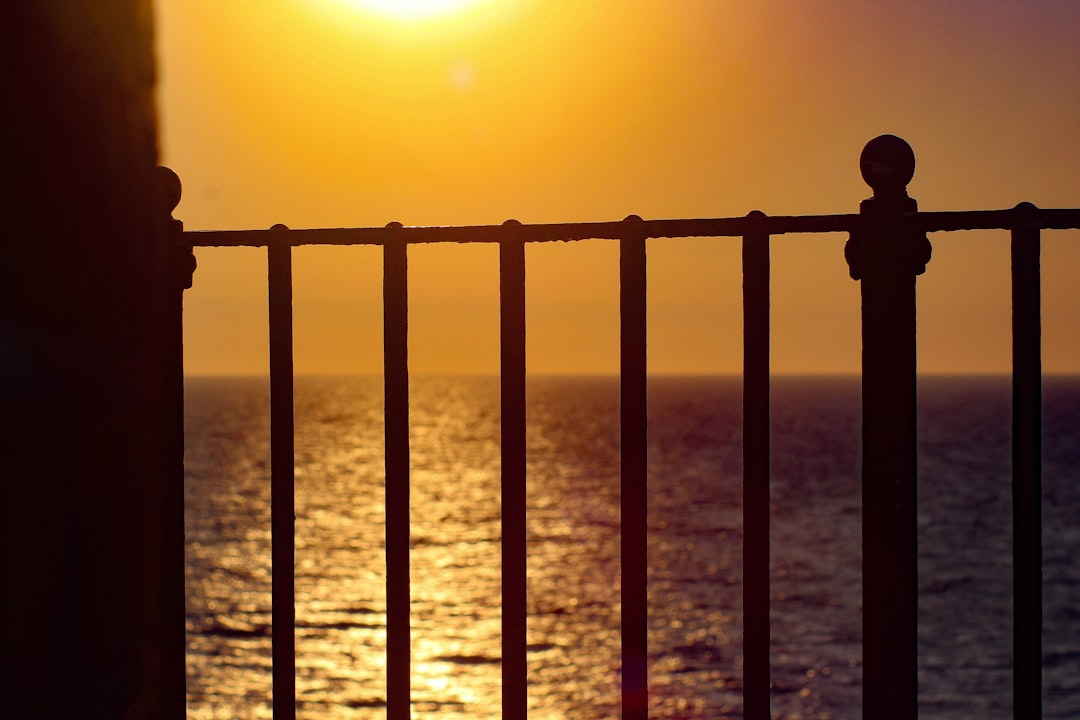 silhouette of person standing on the beach during sunset