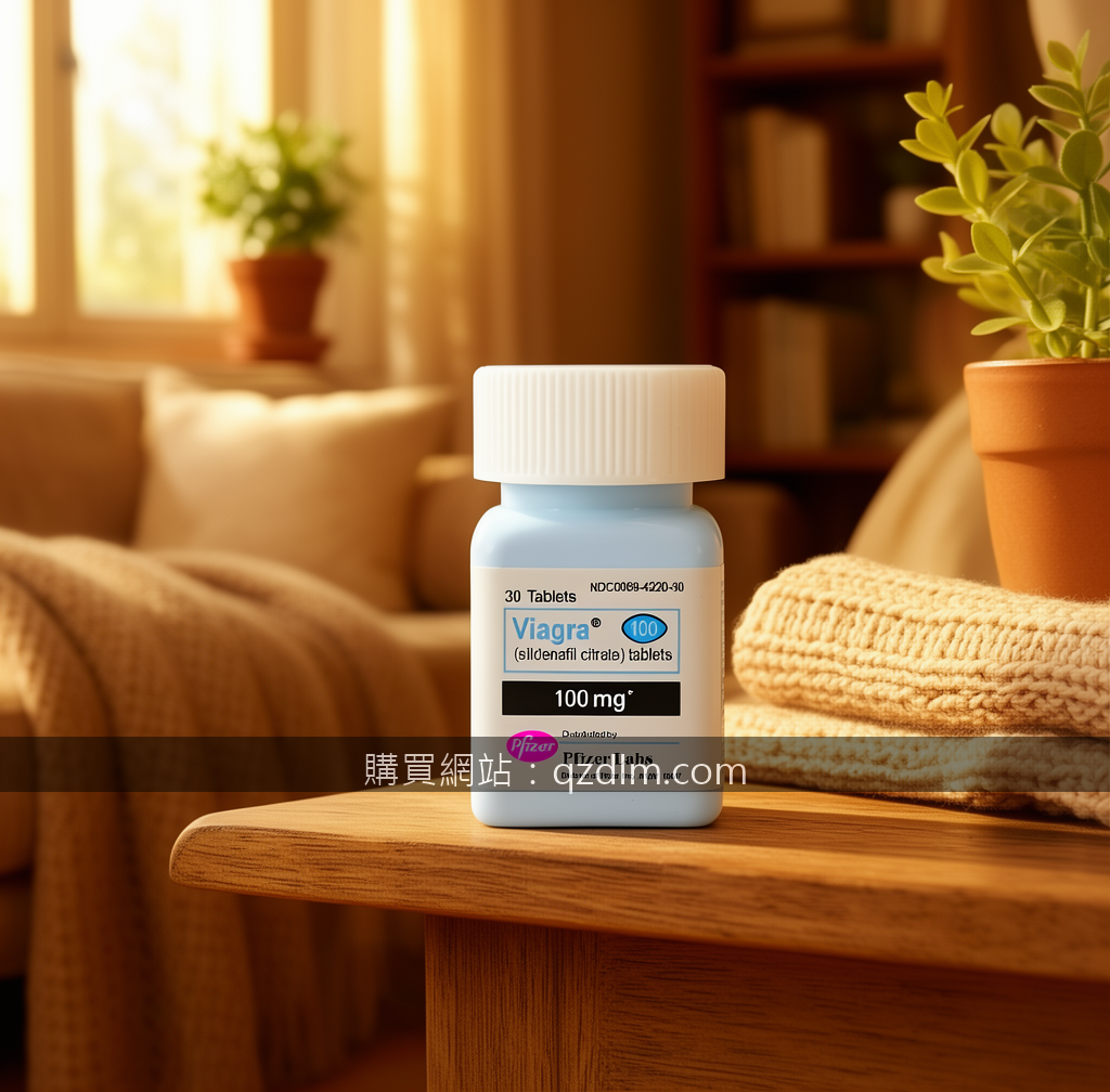 Cozy home lifestyle product photography.
Subject: Place the Pfizer Viagra 100mg 